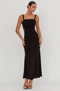 Dream Crush Lace-Up Back Maxi Dress Black