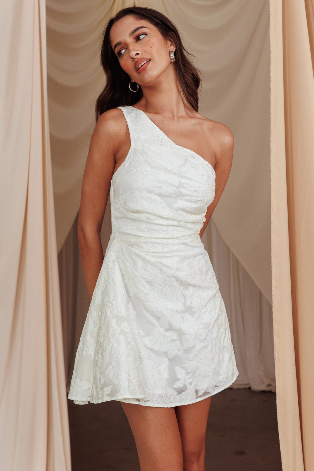 Inner Power One-Shoulder Mini Dress White