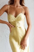 Azara Pintuck Bodice Maxi Dress Yellow