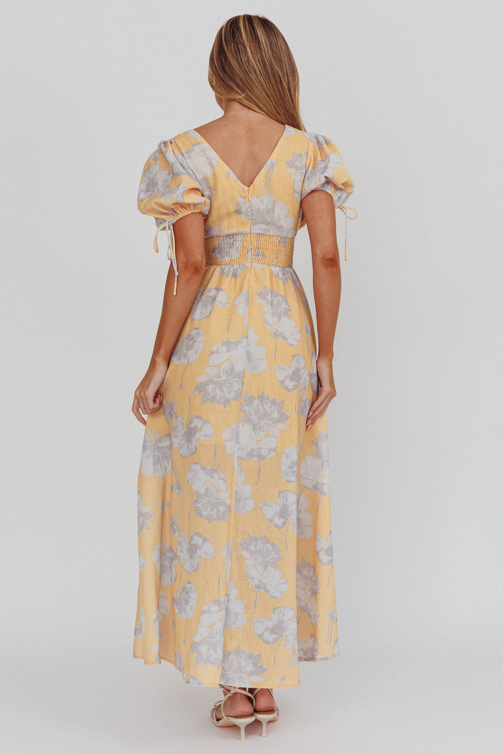 Loveberry Puff Sleeve A-Line Maxi Dress Pumpkin
