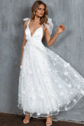 Chantilly Tied Shoulder Maxi Dress White